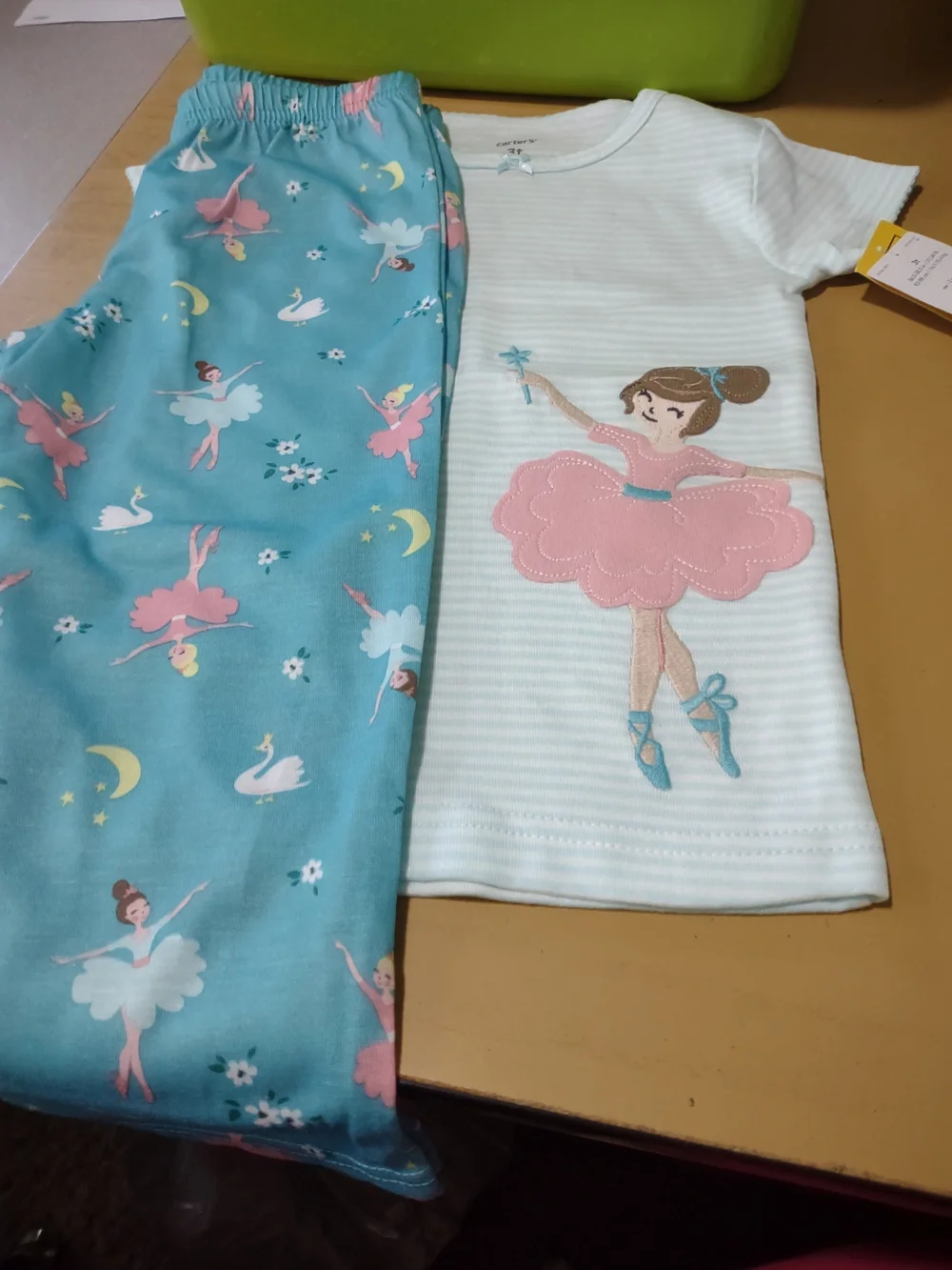 Carter's Girls Ballerina Pajama Set - Teal & Pink 3T NWT. S129sm